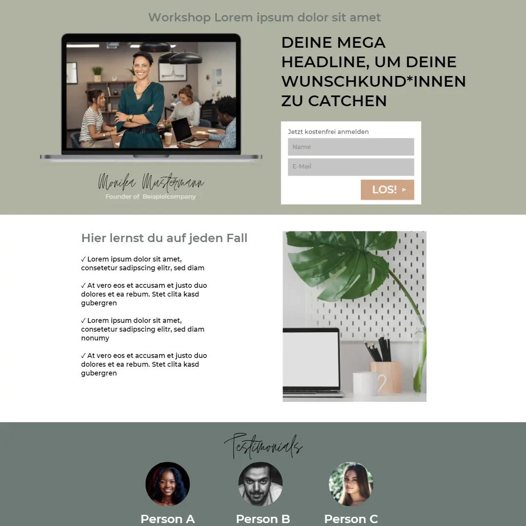 Portfolio Page Beispiel Demoseite Arbeitsprobe HTML&CSS