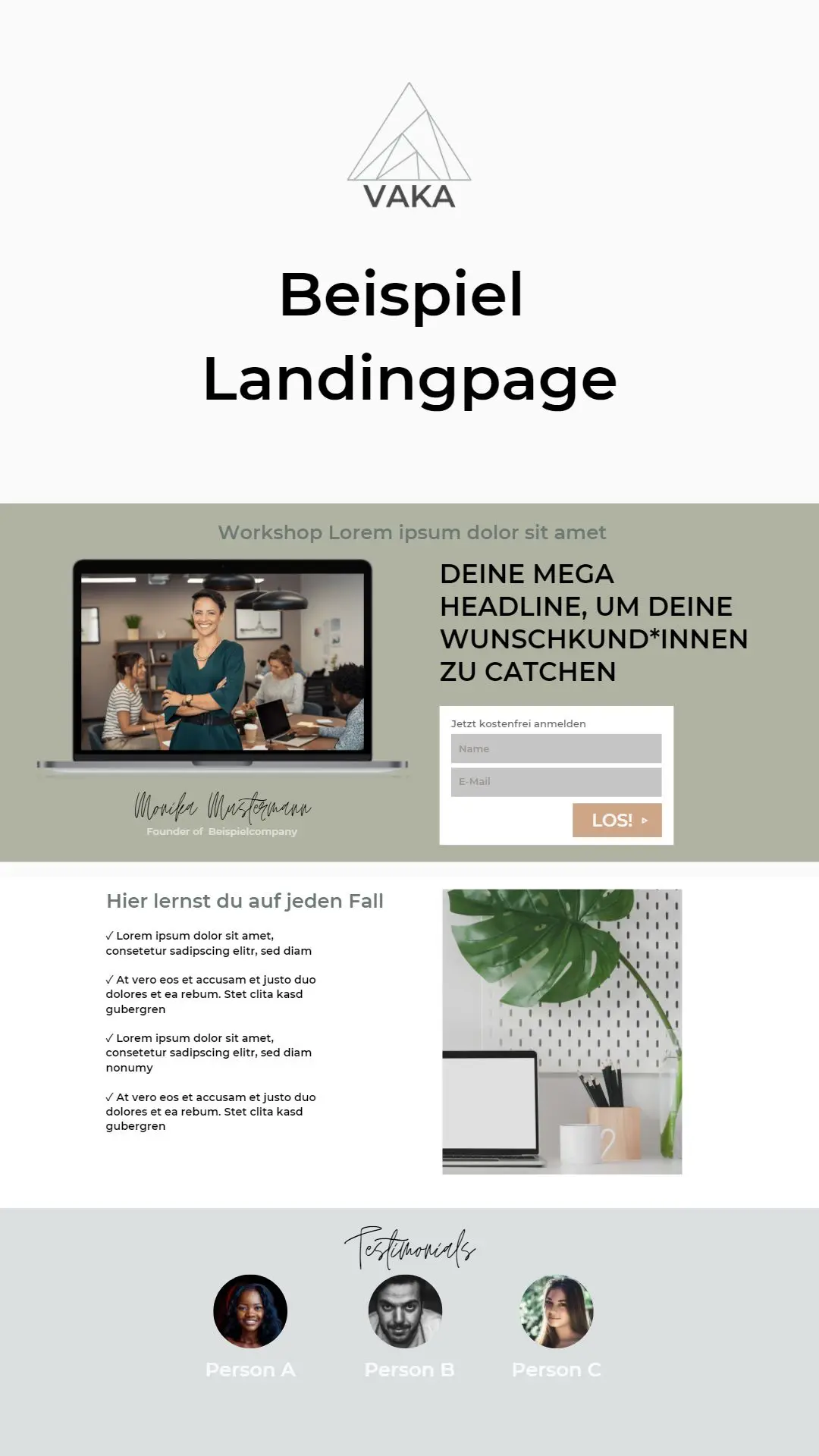 Landing Page Beispiel 