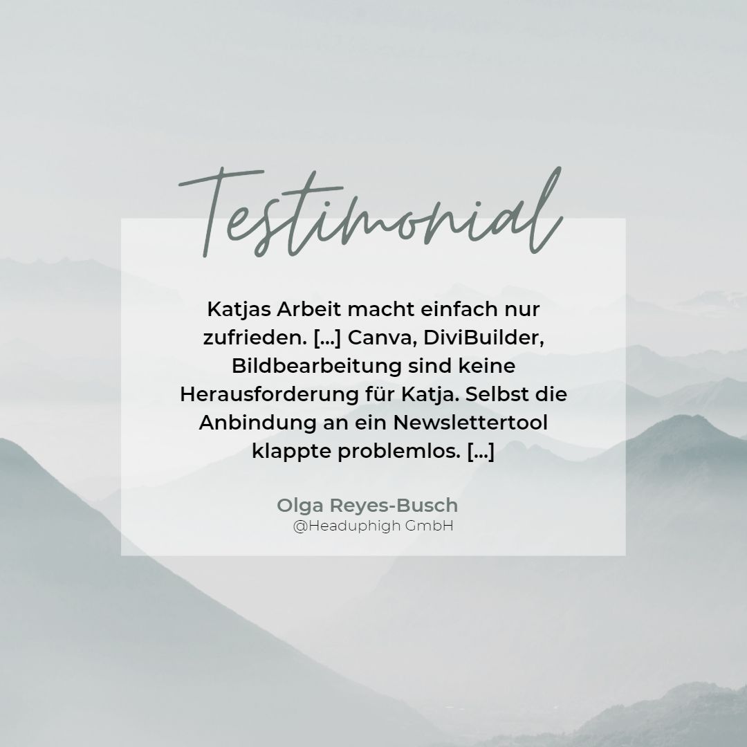 Testimonial für meine Arbeit als Virtuelle Assistentin für Technik und Design Testimonial für meine Arbeit als Virtuelle Assistentin für Technik und Design