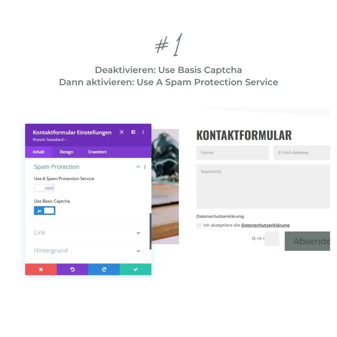 Recaptcha Kontaktformular Divi WordPress