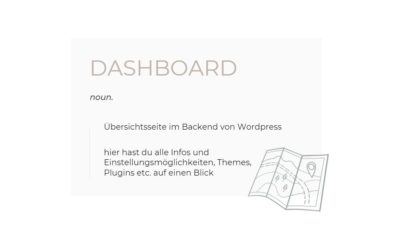 WordPress Backend Wörterbuch Dashboard