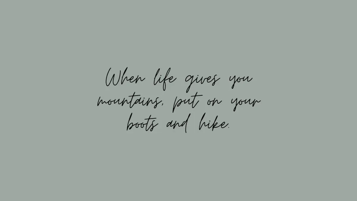 Zitat When life gives you mountains