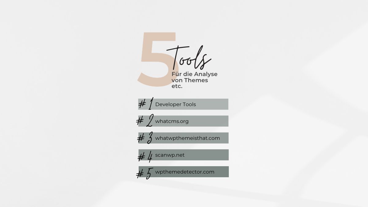 Beitragsbild Tools für Analyse von Themes Wordpress