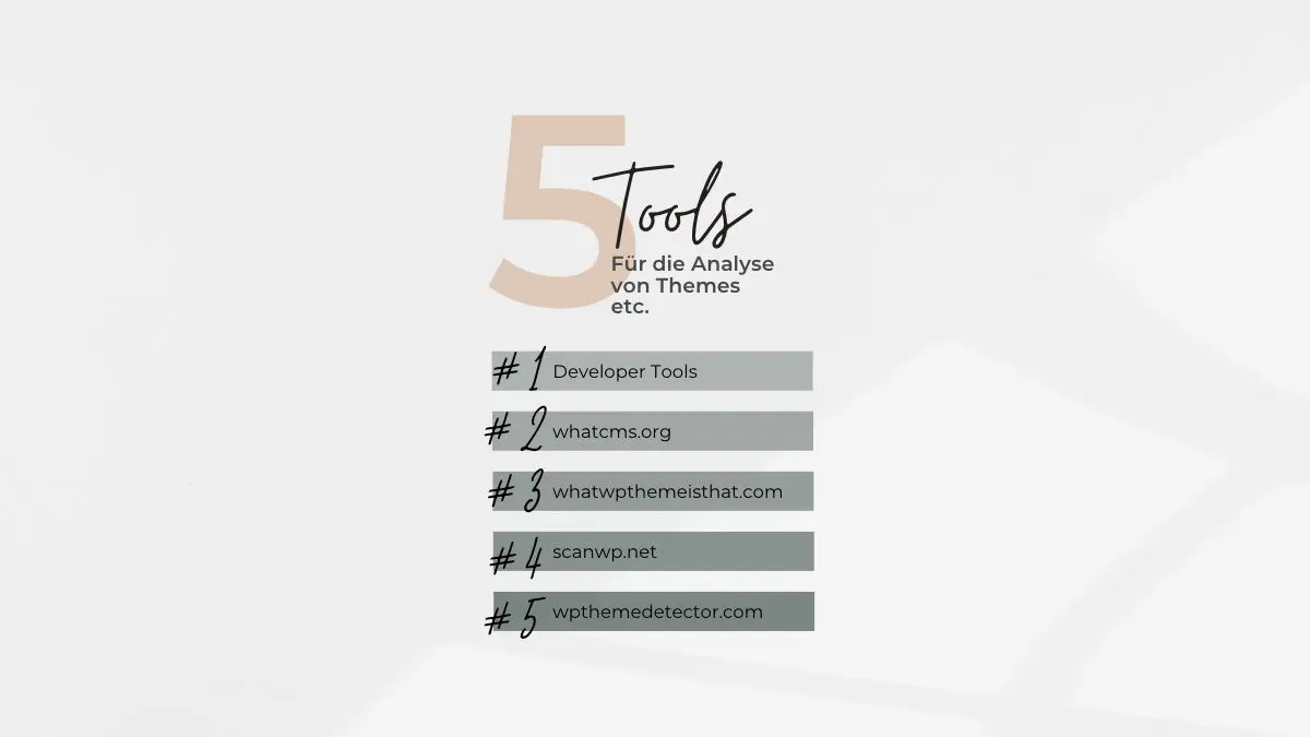 Beitragsbild Tools für Analyse von Themes Wordpress
