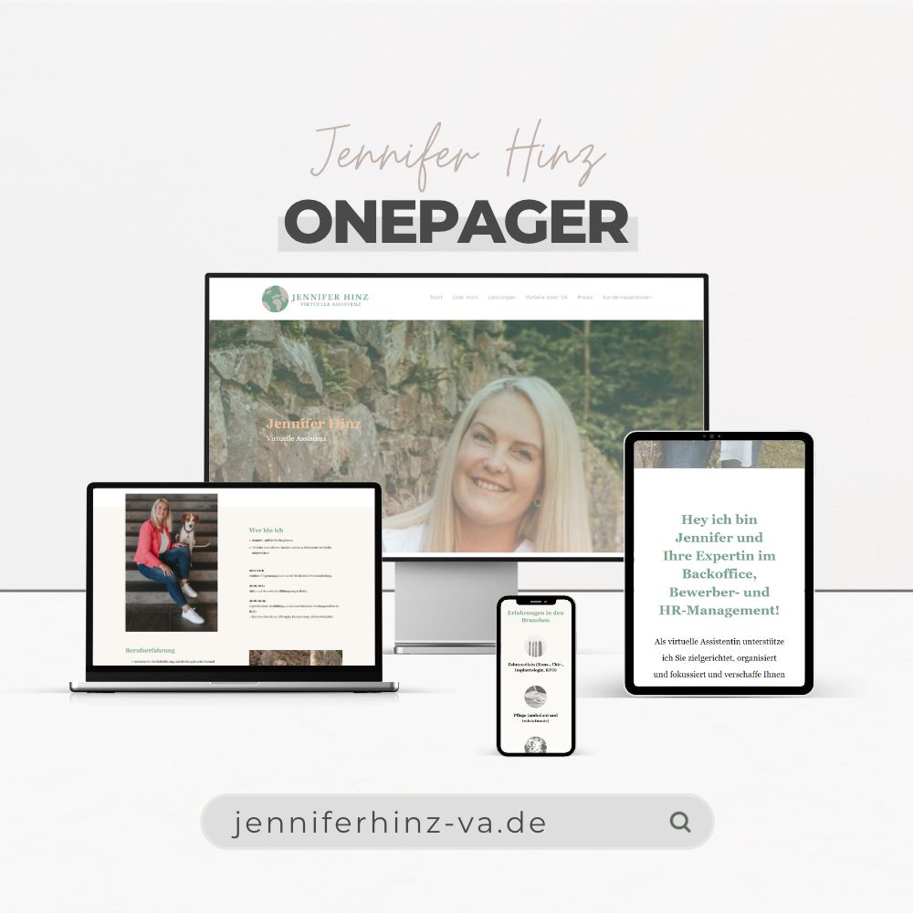 verschiedene Mockups, Darstellung Erstellung Website