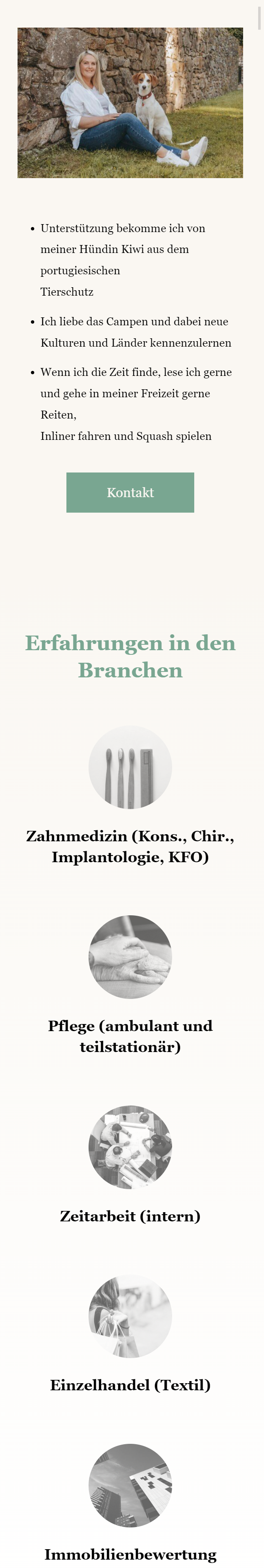 Projekt Jennifer Hinz Onepager WordPress 6