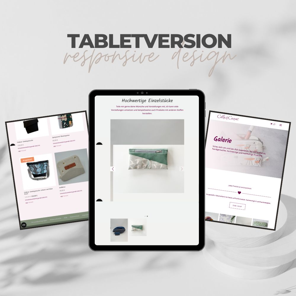 Tablet Mockups, Darstellung Unterstützung als Virtuelle Assistentin Onlineshop