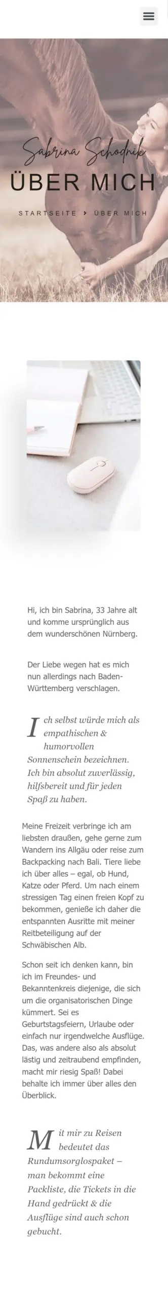 Projekt Website Sabrina Schodnik Elementor WordPress 6