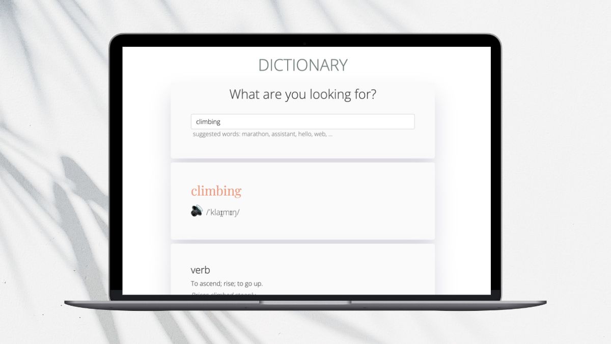 Wordpress Beitragsbild Projekt Wörterbuch App