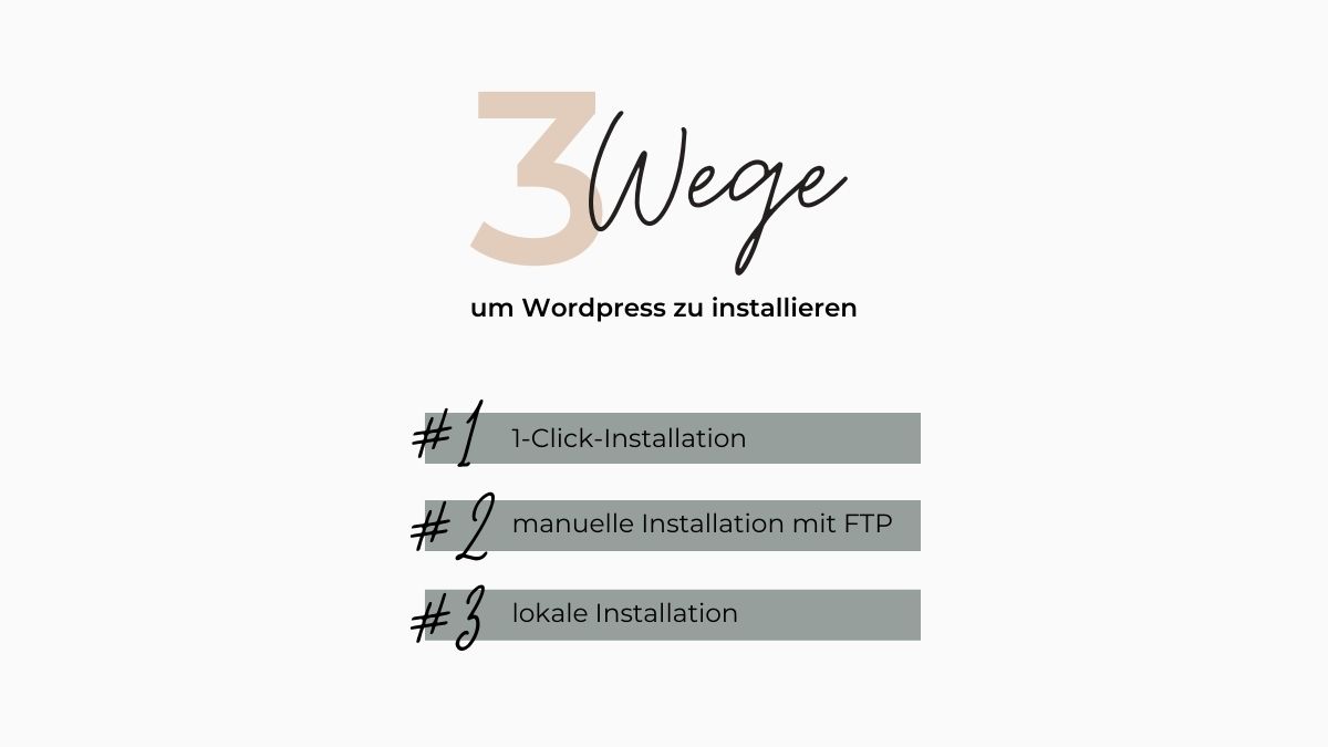 drei Wege um WordPress zu installieren