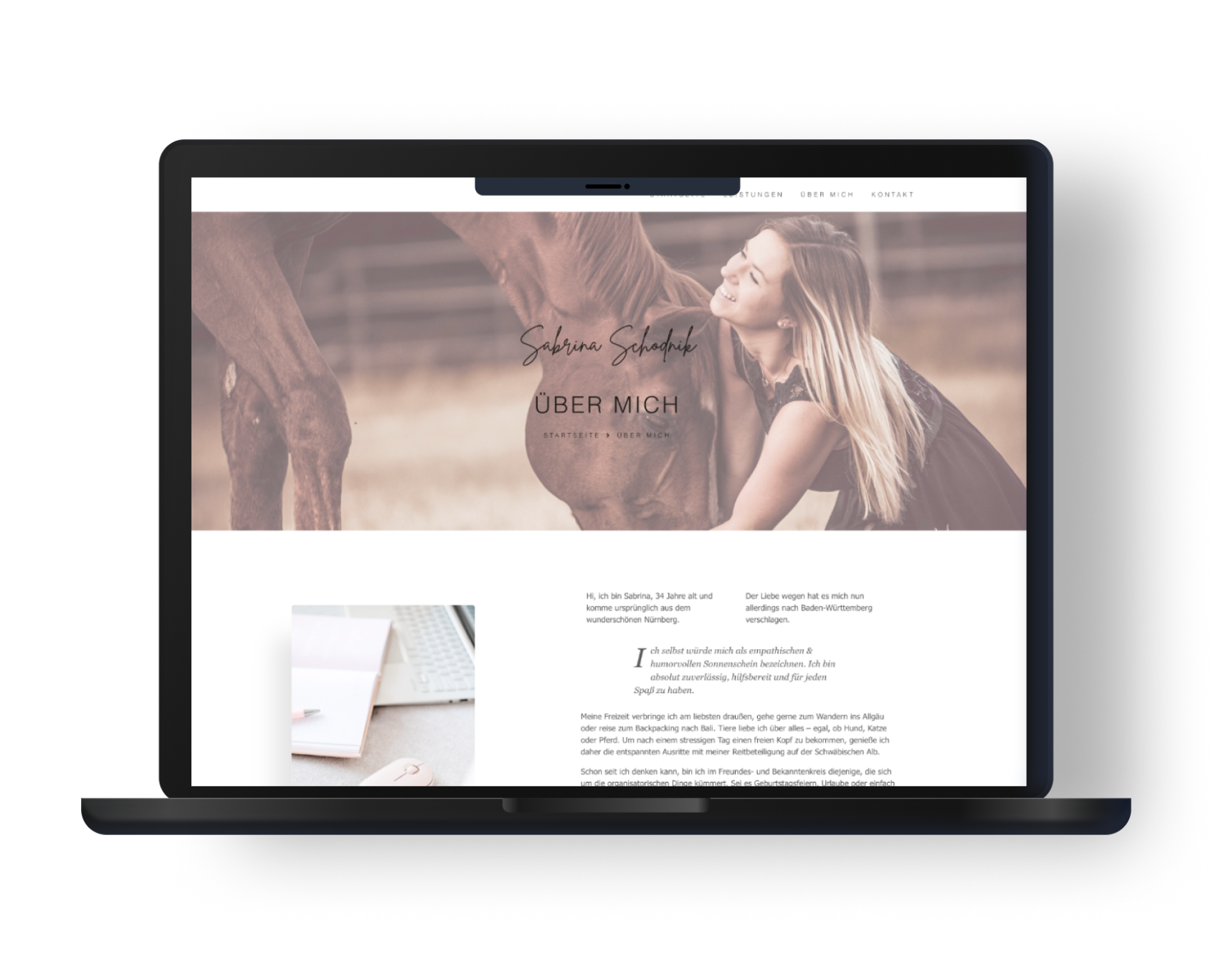 Mockup Laptop mit Screenshot Website