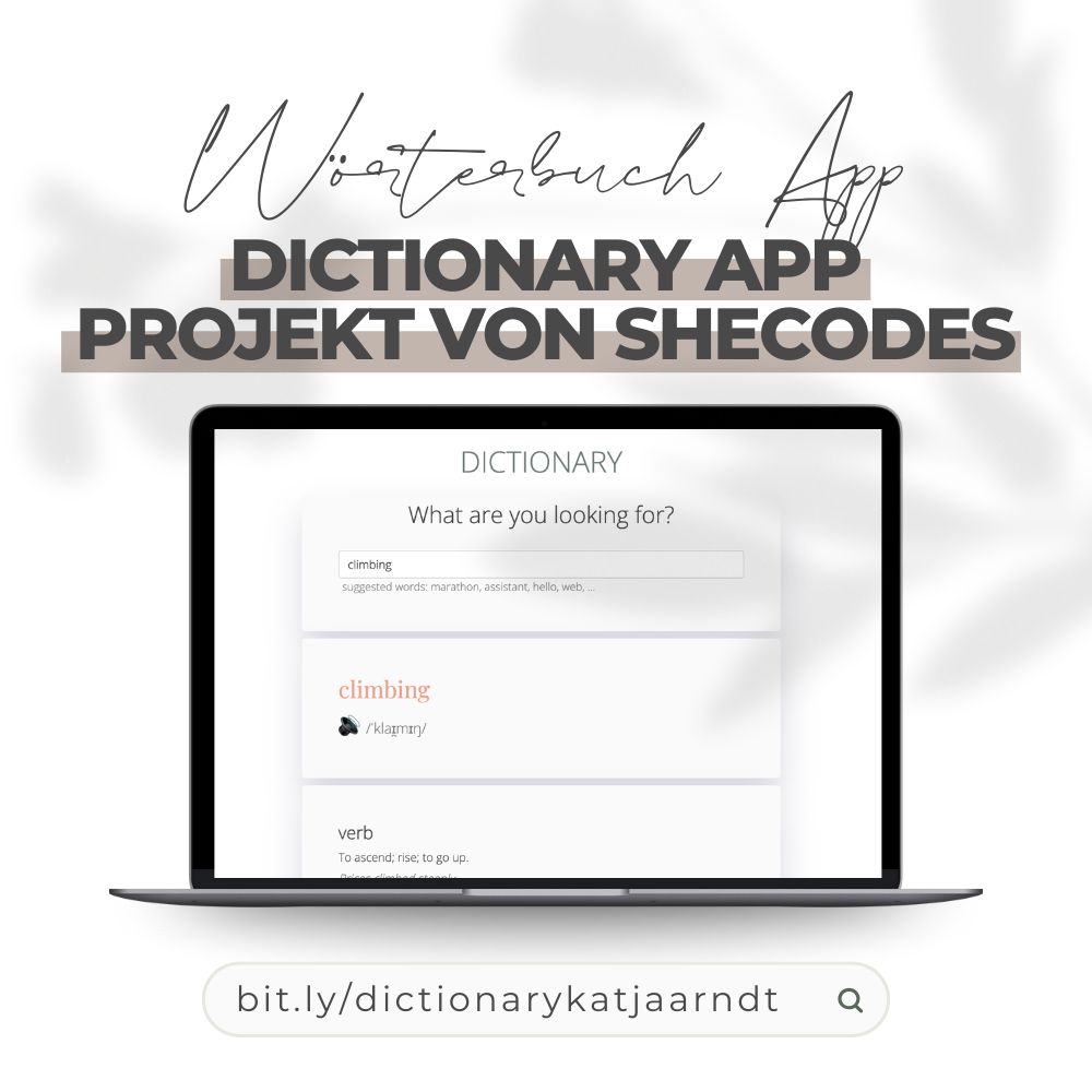 Wörterbuch App SheCodes