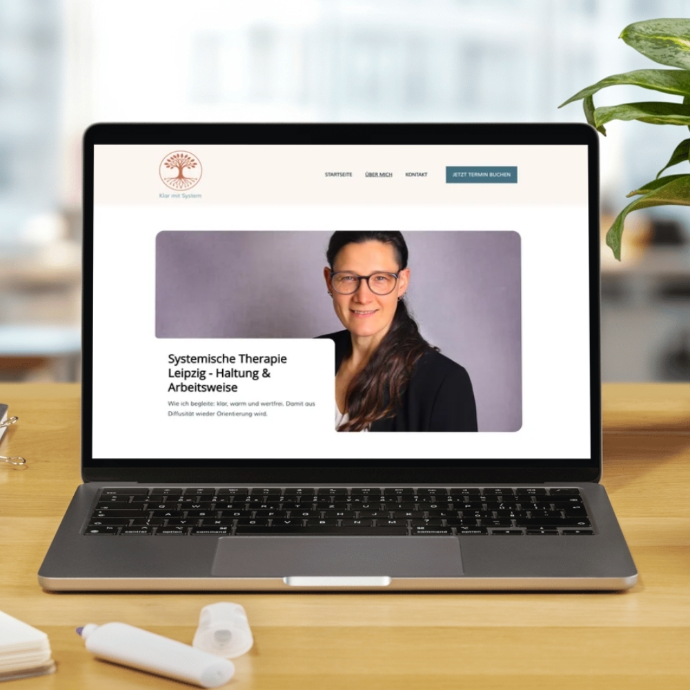 Website Coaching und Therapie auf Laptop Website Coaching und Therapie auf Laptop