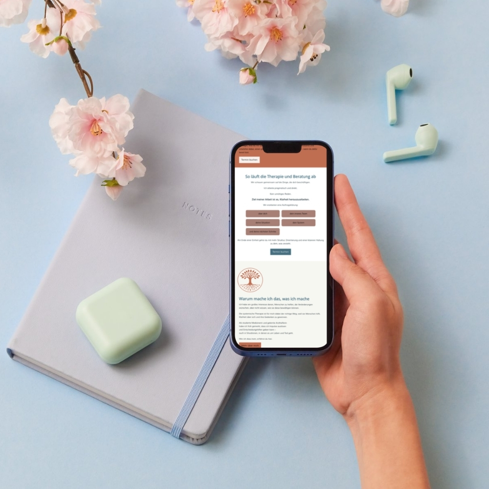 Website Klar mit System auf Handy