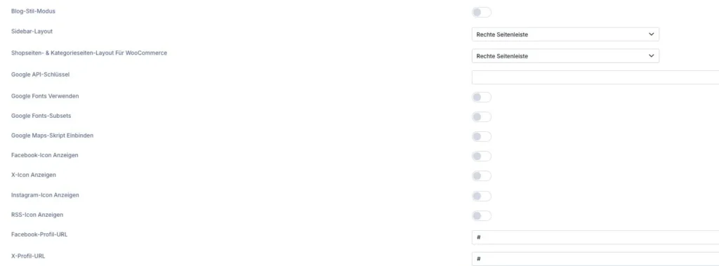 Divi 5 Theme-Optionen im Reiter Allgemein mit deaktiviertem Schalter „Google Fonts Verwenden